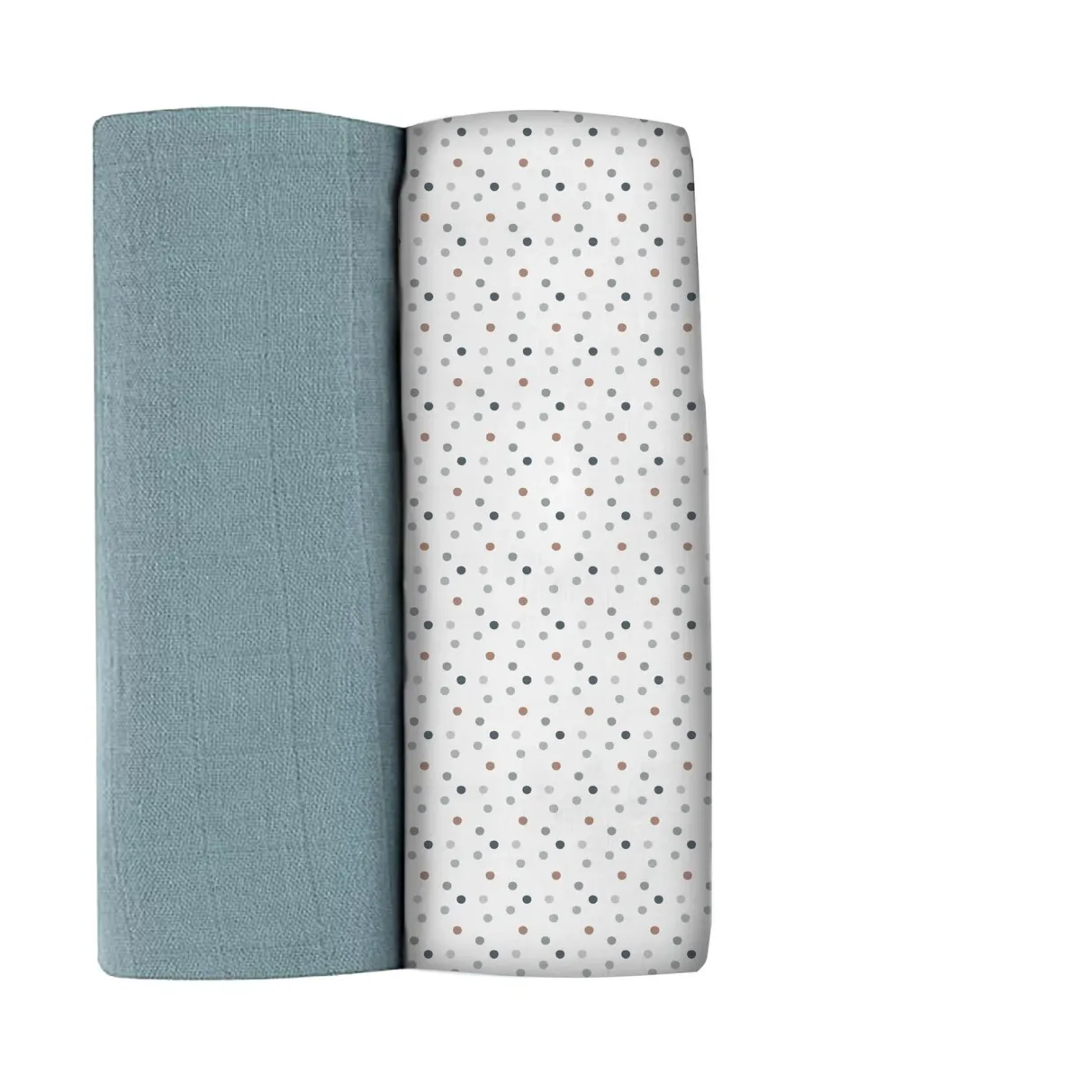 BÉABA Emmaillotage*Lot De 2 Langes Xxl En Coton Baltic Blue/Points